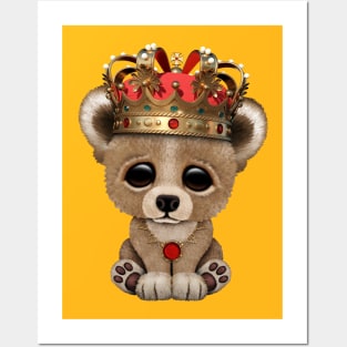 Cute Royal Bear Wearing Crown Posters and Art